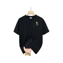 Suma Oversize Bisiklet Yaka Baskılı Siyah T-shirt - Xl Beden