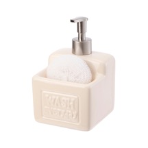 Buççin Online Mağaza Cleo Sünger Tutuculu Sıvı Sabunluk - 610 Ml Tr-6917 Seramik Bej Çok Renkli