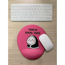 Dobarlan Bıragma Gendini Baskılı Bilek Destekli Oval Mouse Pad Pembe