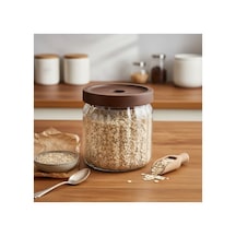 Hava Geçirmez Akasya Ahşap Kapaklı Cam Kavanoz 450 Ml 2.8 L