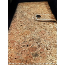 Vegan Mantar Derisinden Telefon Bölmeli Altın Işıltılı Kadın Clutch Cüzdan Altın - Bej