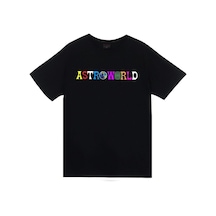 Stoned&Fame Astraworld Travis Scott Baskılı T-shirt SIYAH Siyah