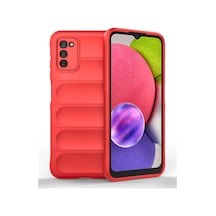 Ilkeshop Newface Samsung Galaxy Uyumlu A03s Kılıf Optimum Silikon - Kırmızı
