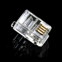 4 Lü 4P4C Plug Spiral Kablo için 100 Adet