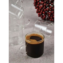 6 Lı Cam Türk Kahvesi Fincan Seti Mini Kupa Espresso Kahve Takımı 130 Ml Diğer