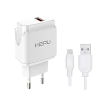 Hepu Hp-617 2.1a Usb Şarj Adaptörü İphone Ve İpad Uyumlu Lightning Kablo Dahildir