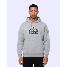 Kappa Logo İrente Tur Erkek Gri Regular Hoodie