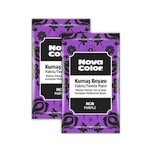 Mor Kumaş Boyası Toz 12 gr 2 Adet Nova Color Toz Kumaş Boyası Mor