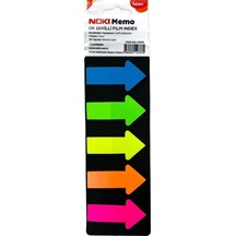 Noki İndex Ok Şekilli Film Postit Ayraç Yağışkanlı Not Kağıdı 5 Renk 25x44mm 12052