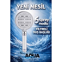 6 Fonksiyonlu Filtreli Duş Başlığı Su Tasarruflu Basınçlı Kireç Klor Önleyici Krom 6 Fonksiyonlu Filtreli Duş Başlığı Su Tasarruflu Basınçlı Kireç Klor Önleyici Krom