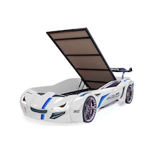 Setaymobilya Arabalı Yatak, Beyaz Mercedes Full Ledli Bazalı Arabalı Yatak