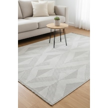 Rolyef İskandinav Kabartmalı Sisal Bukle Yıkanabilir Kaymaz Taban Salon Mutfak Çocuk Odası Halısı Beyaz
