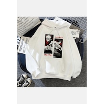 Naruto And Sasuke Beyaz Kapşonlu Sweatshirt