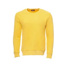 Wessi Sarı Desensiz Bisiklet Yaka Sweatshirt Sarı