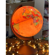 Lrs Store Dünya Küresi - Işıklı- Yerküre Antik-siyasi Dekoratif Eğitici Yer Küre Globe Ancient, 20 Cm Diğer