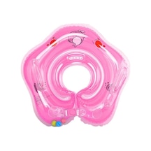 Pembe Zilli Bebek Yüzme Boyun Simidi Emniyet Kilitli Bebek Simiti Bebek Boyunluk Deniz Boyunluğu Pembe