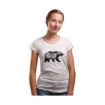 Silhouette California Bear Kadın Beyaz Tshirt
