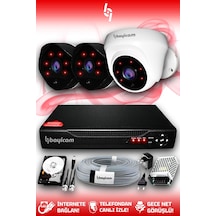 Bayicam 3 Kameralı Uzay 1 İç Kamera Set 320 GB HDD Full HD Gece Görüşlü Güvenlik Kamerası Sistemi
