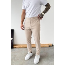 Bej Tensel Kumaş Regular Fit Pantolon
