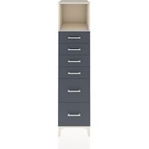 Kronos Dolap Tek Raflı 6 Çekmeceli 44x59x182 Aytaşı-antrasit Aytaşı