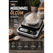 Zenvia Dijital Mutfak Ve Kahve Tartısı Hassas Gram Terazisi Paslanmaz Çelik Lcd Ekran Çoklu Ölçüm G/oz 10 Kg Kapa Çok Renkli