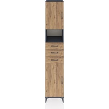 Hyperion Dolap 4 Raflı 3 Çekmeceli 2 Kapaklı 44x44x243 Antrasit-çam Antrasit