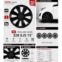 Seat Uyumlu 15 Inç Kırılmaz Parlak Siyah Jant Kapağı 1 Takım 4 Adet No:328