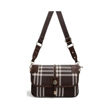 Silver & Polo Silver Polo Kahve - Kahve Çizgili Ekose Kadın Çapraz Çanta Sp1182