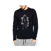 Anime Dragon Ball Baskılı Siyah Erkek Örme Sweatshirt (528972243)
