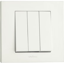 Ovivo Grano Beyaz Üçlü Anahtar Çerçeveli