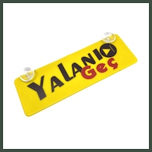 Bezos Yalanı Geç Yazılı Sarı Dekor Plaka Vantuzlu Cam Süsü 22x7.5cm Nhr
