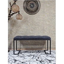 Siyah Boyalı - L - Ayaklı 100 Cm X 38 Cm Oturak - Bench - Makyaj Çok Renkli