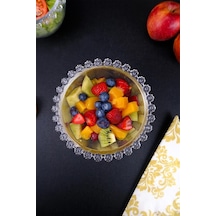 Digithome Papatya Boncuklu 2 Li Yuvarlak Cam Çerezlik Lokumluk Salata Servis Kase Seti 14 Cm Sur-06 C320.049