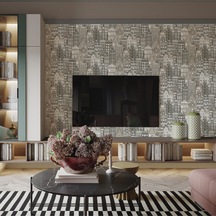 Roka 23115-2 Şehir Desenli Düz Sade Duvar Kağıdı