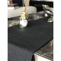 Valerium Simli Siyah Runner 40x150cm Siyah