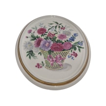 Vintage Dekoratif Çiçek Temalı Porselen Duvar Tabağı 13,5cm 001