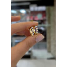 Gümüş Renkli Baget Taşlı 12 Mm Küpe Hr1512z3 Diğer