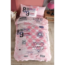 Clasy Tek Kişilik Ranforce Nevresim Takımı Denim Pembe