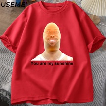 Flood Of Style Sen Benim Sunshine Meme Grafik T Shirt Kadın Erkek Pamuk Yaz Baskılı Erkek Tişört Yaz Kısa Ko Kırmızı