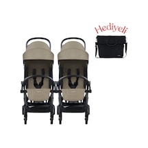 Bumprider Connect³ İkiz Bebek Arabası Black - Sand & Yan Bakım Çantası Hediyeli