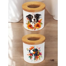 Köpek 2'li Kalemlik - Kapaklı Kalemlik, Kişiye Özel Kalemlik, Kişiye Özel Masa Kalemliği Beyaz