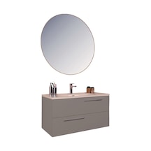 Kobos Serenity 100 Cm Banyo Dolabı Seti Moon Grey Gri