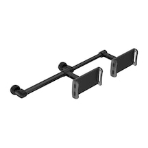 Cbtx Chz09 Çift Klipsli Araba Kafalık Montaj Telefon Tutucu 360 Derece Dönen Teleskopik Araba Koltuğu Tablet Standı Beşik Siyah