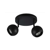 İkili Led Spot Led Avize Hareketli Başlık Os Ram Ledampullu Gun Işığı Ampullu Siyah
