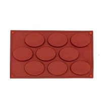 Oval Desenli Silikon Çikolata, Kek , Sabun, Dondurma Kalıbı 9'lu Goldcakes