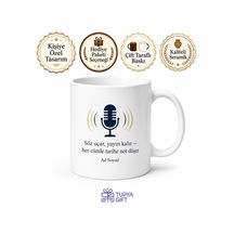 Spiker Canlı Yayın Ciddiyeti Kupa Bardak Hediye Özel Tasarım Porselen Mug Beyaz / Çok Renkli