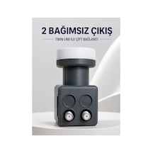Çift Çıkışlı Twin Lnb 4k Ultra Hd Uyumlu Ku Band Uydu Anten Başlığı 0.1 Db Renk