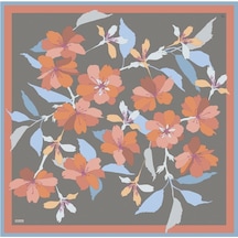 BELLİ Saf İpek Eşarp 4100d Twill İpek - 90 X 90 / Mavi Yeşil Mavi Yeşil