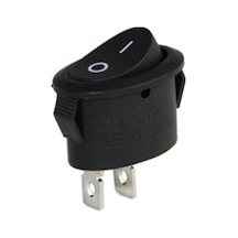 Oval Işıksız Anahtar On-Off 2P (Siyah)