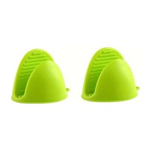 Novahub Yeşil 2 Çift Mini Fırın Eldiveni Silikon Isıya Dayanıklı Pişirme Tutam Eldiveni Mutfak Pişirme Ve Pişirme İçin Tutacak Yeşil